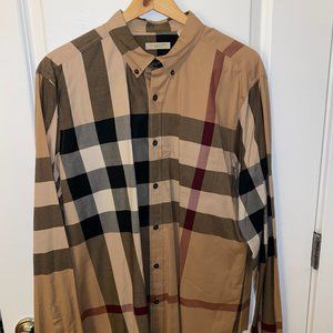 Burrberry Check Stretch Cotton Poplin Shirt XL